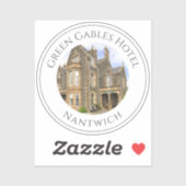 Het Afbeelding van het hotel, Naam, en Plaats Sticker (Vel)