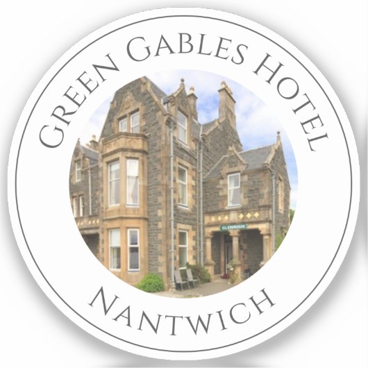 Het Afbeelding van het hotel, Naam, en Plaats Sticker (Voorkant)