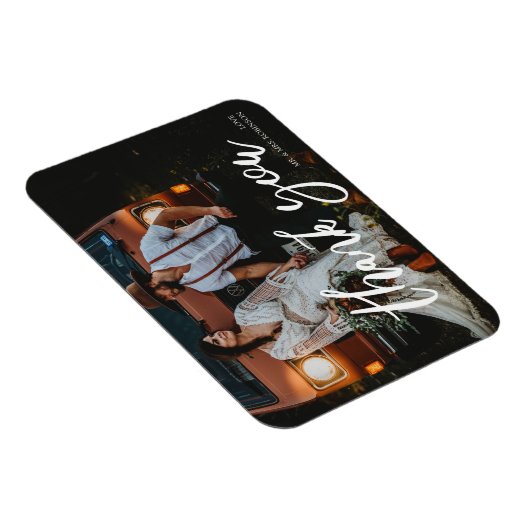 Het Afbeelding van het huwelijk Chic Modern Handsc Magneet (Rechterzijde)