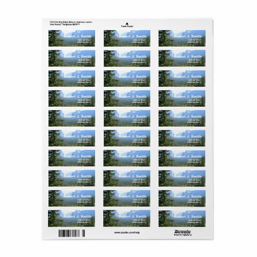 Het afbeelding van het landschap persoonlijke adre etiket (Full Sheet)