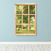 Het Afbeelding van het Venster van het Uitzicht va Canvas Afdruk (Insitu (Houten vloer))