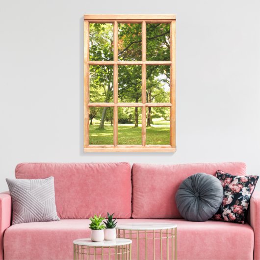 Het Afbeelding van het Venster van het Uitzicht va Canvas Afdruk (Insitu (Woonkamer))