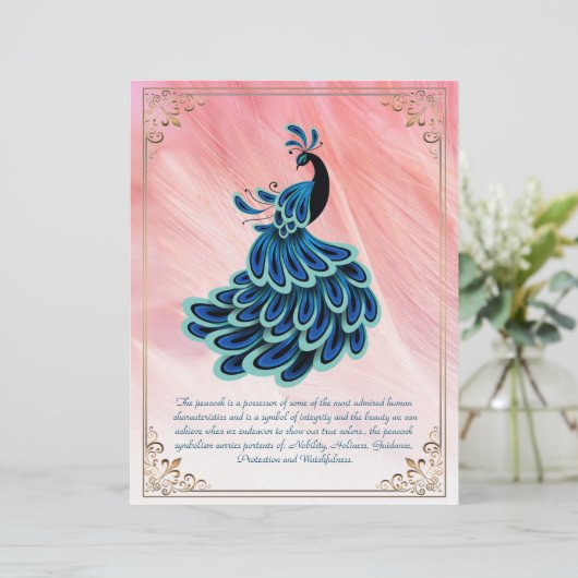 Het Afbeelding van Peacock, gepersonaliseerd Brief (Staand voorkant)