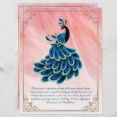 Het Afbeelding van Peacock, gepersonaliseerd Brief (Voorkant / Achterkant)