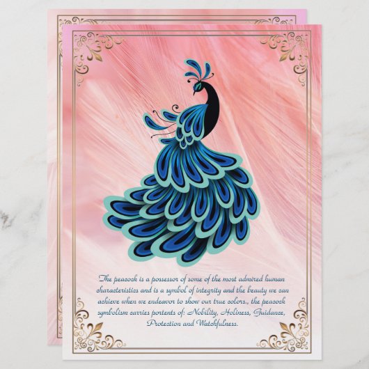 Het Afbeelding van Peacock, gepersonaliseerd Brief (Voorkant / Achterkant)