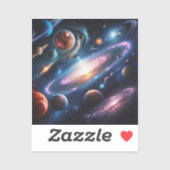 Het afbeelding van planeten sticker (Vel)
