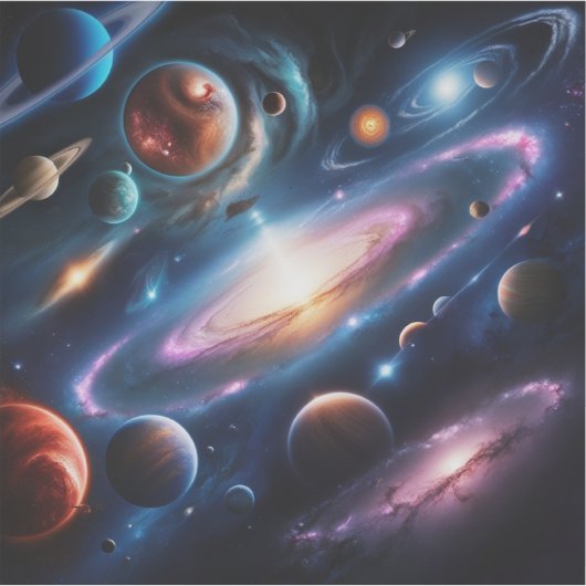 Het afbeelding van planeten sticker (Voorkant)