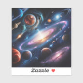 Het afbeelding van planeten sticker (Vel)