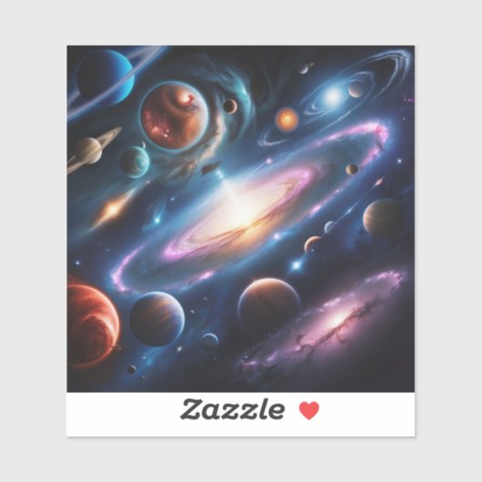 Het afbeelding van planeten sticker (Vel)