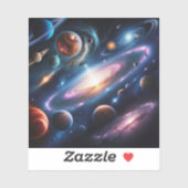 Het afbeelding van planeten sticker (Vel)