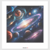 Het afbeelding van planeten sticker (Vel)