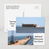 Het afbreken van de Ashland Wisconsin Ore Dock Briefkaart (Voorkant / Achterkant)