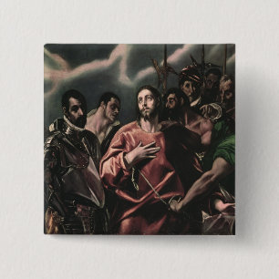 Het afdanken van Christus Vierkante Button 5,1 Cm