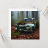 Het afgedankte digitale Truck-flatWenskaart Kaart (Voorkant / Achterkant in situ)