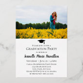 Het afgeronde Afstuderen van de Foto van het Manus Folie Uitnodiging (Achterkant)