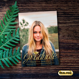 Het afgeronde Afstuderen van de Foto van het Manus Folie Uitnodiging