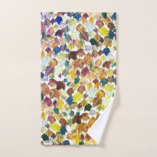 Het afglijden laat Waterverf Pattern Golden vallen Bad Handdoek (Handdoek)