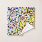 Het afglijden laat Waterverf Pattern Golden vallen Bad Handdoek (Wasdoekje)