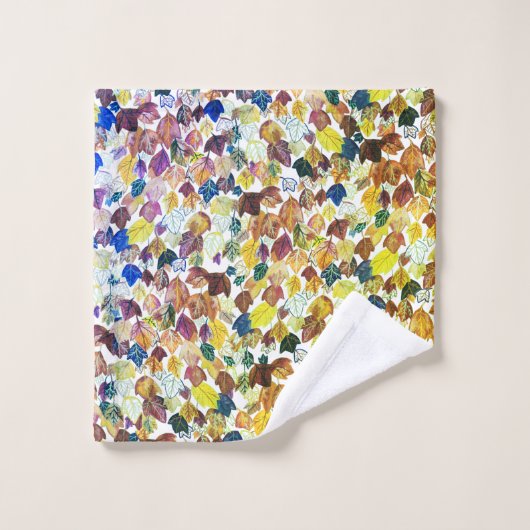 Het afglijden laat Waterverf Pattern Golden vallen Bad Handdoek (Wasdoekje)