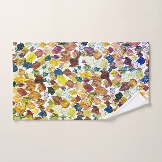 Het afglijden laat Waterverf Pattern Golden vallen Bad Handdoek (Handdoek)