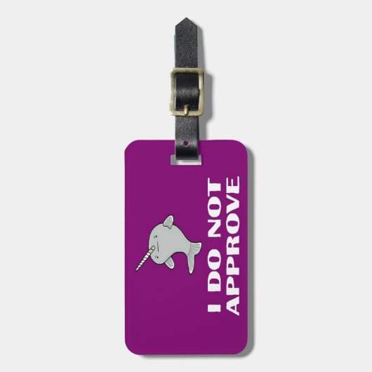 Het afkeurende Narwhal Bagagelabel (Voorkant verticaal)