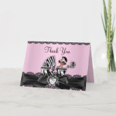 Het Afrikaanse Amerikaanse Gestreepte Baby shower Bedankkaart (Voorkant)