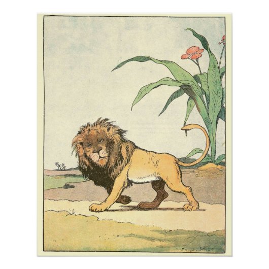Het Afrikaanse 'Lion Children's Storybook Perfect' Perfect Poster (Voorkant)
