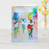 Het Afrikaanse Wenskaart van de Stijl Kaart (Gele Bloem)