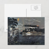 Het afronden van een bocht op de Mississippi-boot Briefkaart (Voorkant / Achterkant)