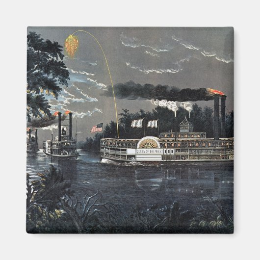 Het afronden van een bocht op de Mississippi-boot Magneet (Voorkant)