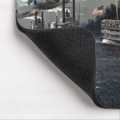 Het afronden van een bocht op de Mississippi-boot Muismat (Hoek)