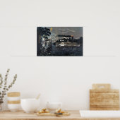 Het afronden van een bocht op de Mississippi-boot Poster (Keuken)