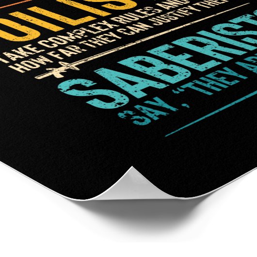 Het afschermen van een grappige folie saber epee-s poster (Hoek)