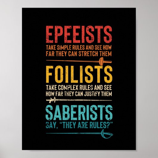 Het afschermen van een grappige folie saber epee-s poster (Voorkant)