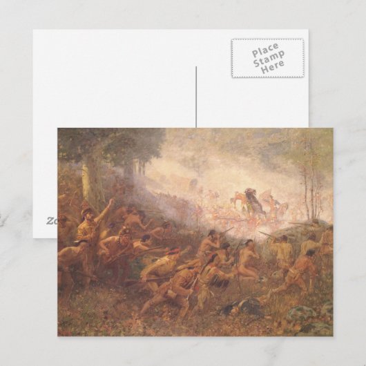 Het afschieten van General Braddock Briefkaart (Voorkant / Achterkant)