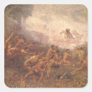 Het afschieten van General Braddock Vierkante Sticker