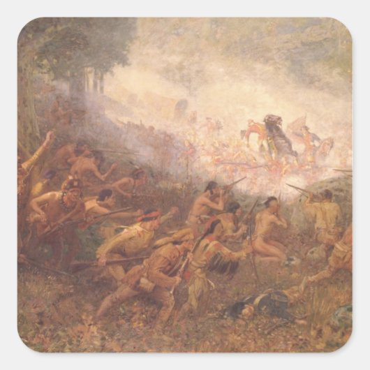 Het afschieten van General Braddock Vierkante Sticker (Voorkant)