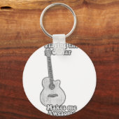 Het afspelen van de gitaar maakt me geweldige. sleutelhanger (Voorkant)