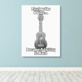 Het afspelen van gitaar omdat overlijden moeilijk canvas afdruk (Insitu (Houten vloer))