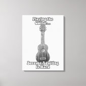 Het afspelen van gitaar omdat overlijden moeilijk canvas afdruk (Voorkant)