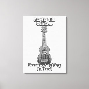 Het afspelen van gitaar omdat overlijden moeilijk  canvas afdruk