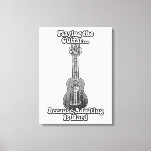 Het afspelen van gitaar omdat overlijden moeilijk canvas afdruk (Voorkant)