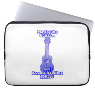 Het afspelen van gitaar omdat overlijden moeilijk  laptop sleeve