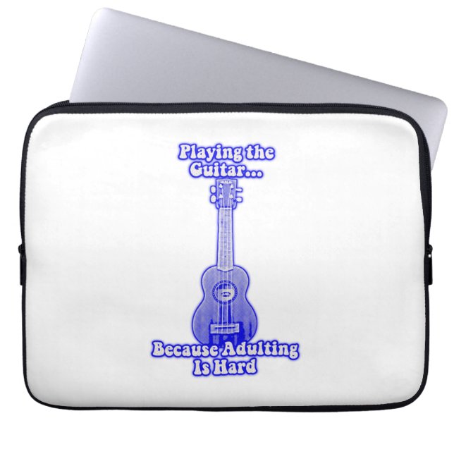 Het afspelen van gitaar omdat overlijden moeilijk  laptop sleeve (Voorkant)