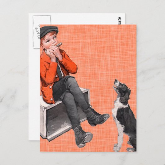 Het afspelen van Harmonica Briefkaart (Voorkant / Achterkant)