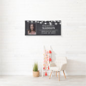 Het Afstudeerder Foto van Rustic Chalk String Ligh Spandoek (Insitu)