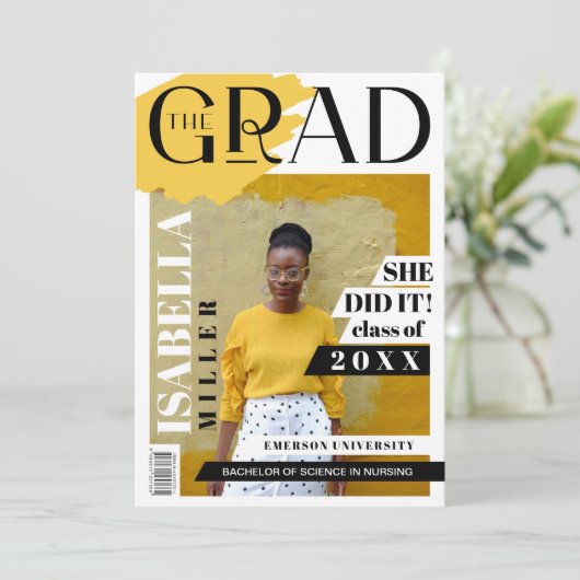 Het Afstudeerder Fun Trendy Afstuderen het Hoesje  Aankondiging (Staand voorkant)