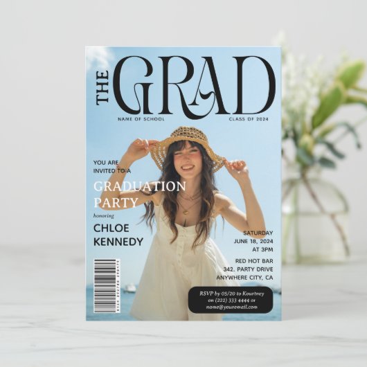 Het AFSTUDEERDER Hoesje Fotomagazine Graduation Pa Kaart (Staand voorkant)
