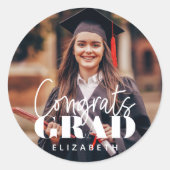 Het Afstudeerder van de Moderne Eenvoudige Foto va Ronde Sticker (Voorkant)