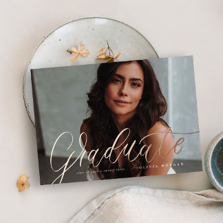 Het Afstudeerder van het manuscript Moderne Uitnod Folie Uitnodiging